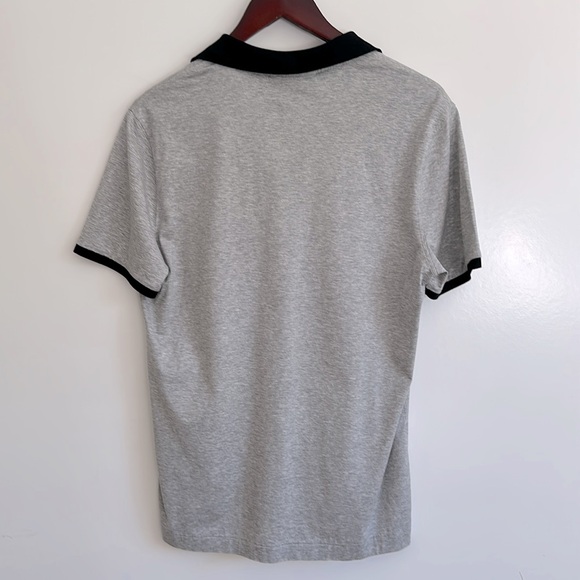 Like New Burberry London Gray and Black Cotton Stretch Polo Shirt Medium Size - Picture 8 of 10